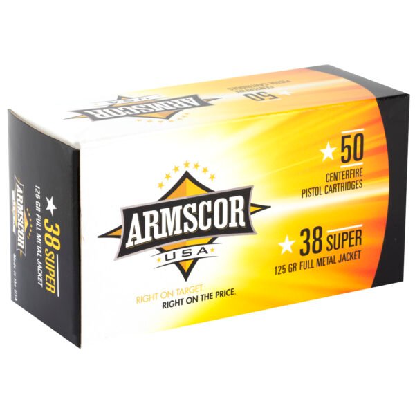 Armscor, 38 Super, 125 Grain, Full Metal Jacket, 50 Round Box