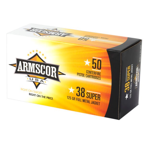 Armscor, 38 Super, 125 Grain, Full Metal Jacket, 50 Round Box