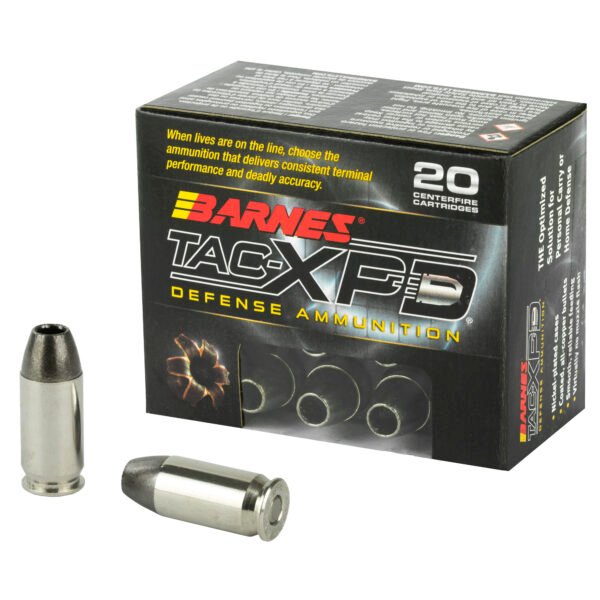 BB21555_1_HR Barnes, TAC-XPD, 45ACP+P, 185 Grain, TAC-XP, Hollow Point, Lead Free, 20 Round Box