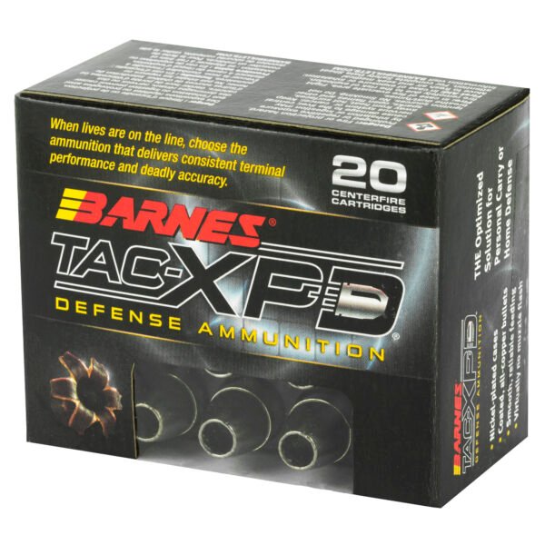 BB21555_3_HR Barnes, TAC-XPD, 45ACP+P, 185 Grain, TAC-XP, Hollow Point, Lead Free, 20 Round Box