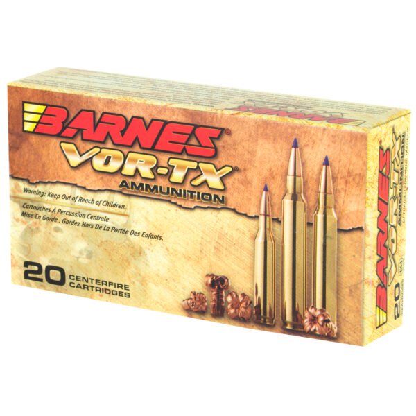 Barnes, VOR-TX, 243WIN, 80 Grain, Tipped Triple Shock X, Boat Tail, Lead Free, 20 Round Box