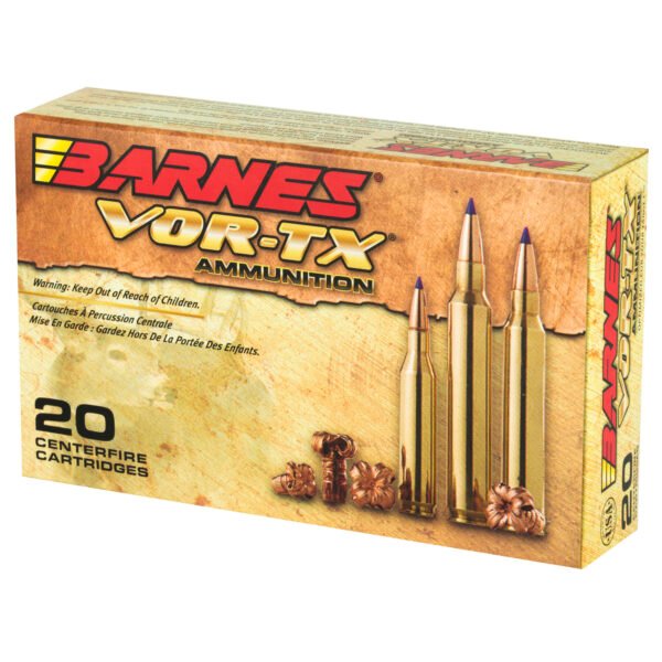 Barnes, VOR-TX, 25-06 Rem, 100 Grain, Tipped Triple Shock X, Lead Free, 20 Round Box