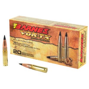 Barnes, VOR-TX, 300AAC Blackout, 110 Grain, Tipped Triple Shock X, Flat Base, Lead Free, 20 Round Box