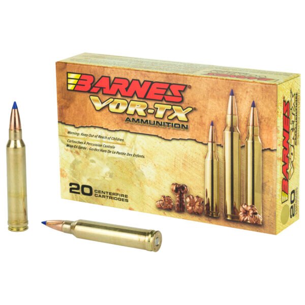 Barnes, VOR-TX, 300WIN, 165 Grain, Tipped Triple Shock X, Boat Tail, Lead Free, 20 Round Box