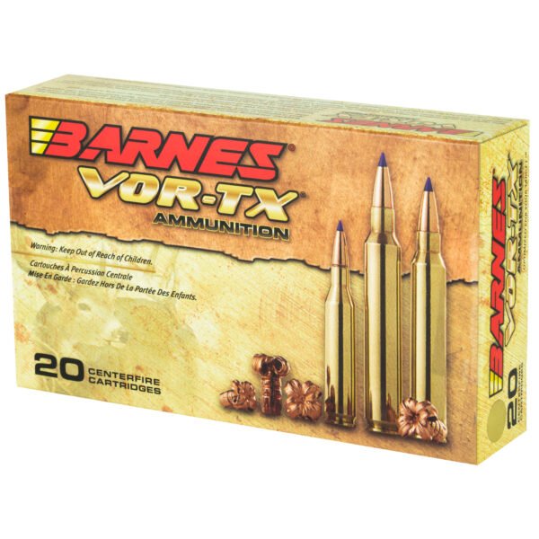 Barnes, VOR-TX, 300WIN, 165 Grain, Tipped Triple Shock X, Boat Tail, Lead Free, 20 Round Box