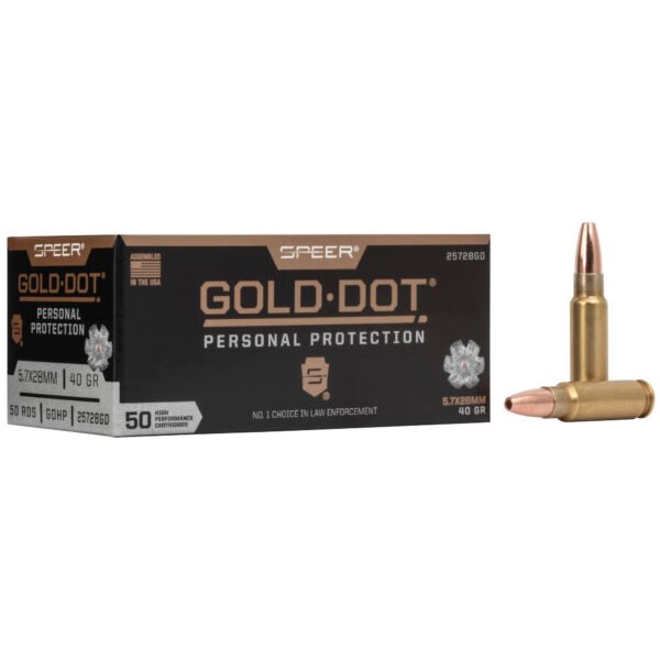 Speer Ammunition, Speer Gold Dot, 5.7X28MM, 40Gr, Gold Dot Hollow Point
