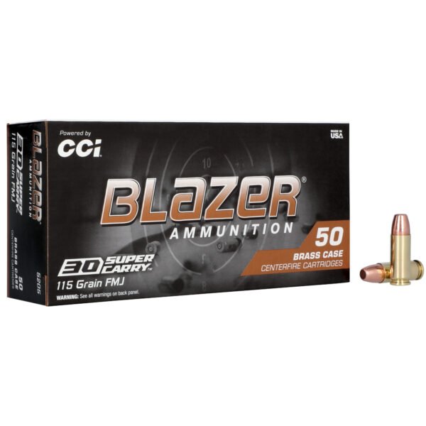 Blazer Ammunition, Blazer Brass, 30 Super Carry, 115 Grain, Full Metal Jacket