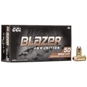 Blazer Ammunition, Blazer Brass, 40 S&W, 165 Grain, Full Metal Jacket, 50 Round Box