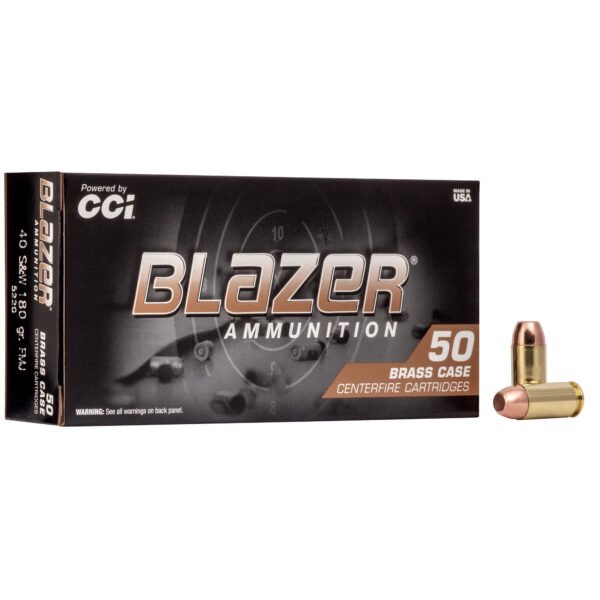 Blazer Ammunition, Blazer Brass, 40 S&W, 180 Grain, Full Metal Jacket