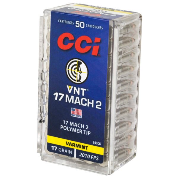 CCI Ammunition, Mach 2, 17 Hornady Mach 2, 17 Grain, Varmint Tip, 50 Round Box