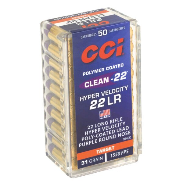 CCI Ammunition, Clean-22, HYPER VELOCITY, 22 LR, 31 Grain