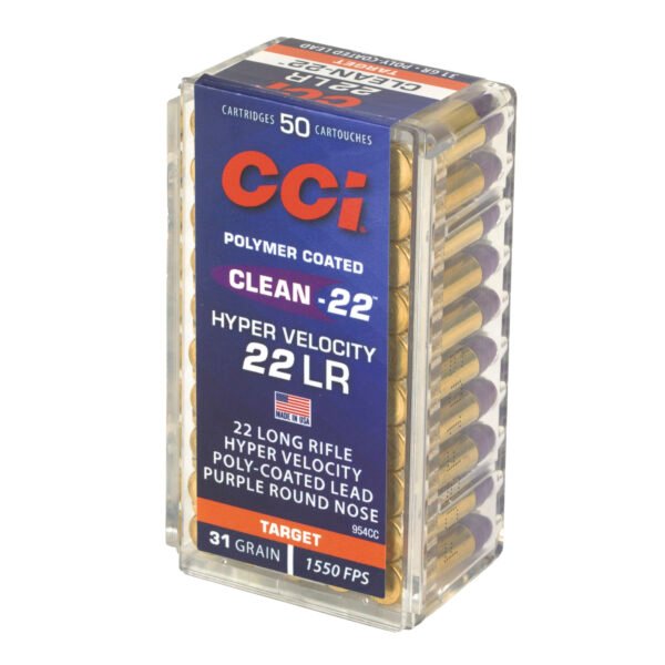 CCI Ammunition, Clean-22, HYPER VELOCITY, 22 LR, 31 Grain