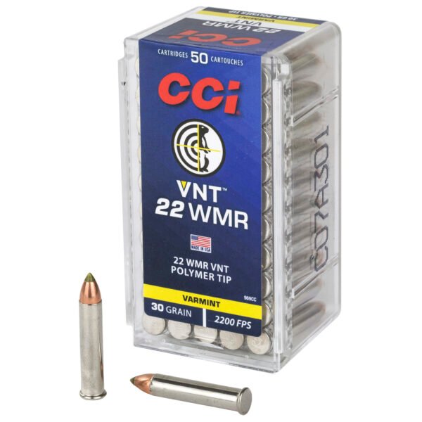 CCI Ammunition, CCI, 22 WMR, 30 Grain, Varmint Tip, 50 Round Box