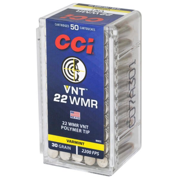 CCI Ammunition, CCI, 22 WMR, 30 Grain, Varmint Tip, 50 Round Box