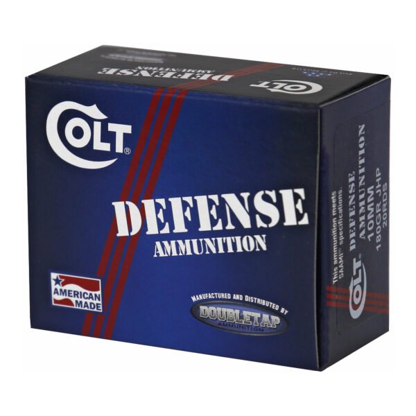 DoubleTap Ammunition, Colt Defense, 10MM, 180Gr, Jacketed Hollow Point, 20 Round Box