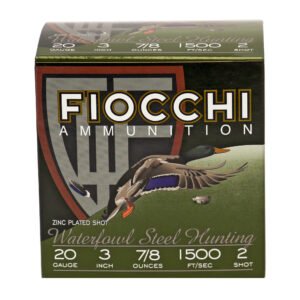 Fiocchi Ammunition, Flyway Steel, Waterfowl, 20 Gauge, 3", #2, Steel Shot
