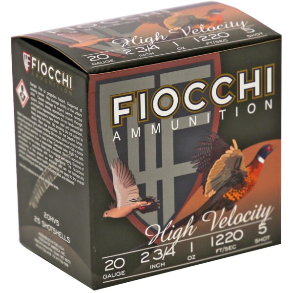 Fiocchi Ammunition, Lead Hunting, 20 Gauge, 2.75", #5, Lead, Hi-Velocity
