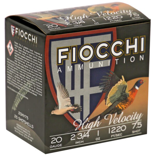 Fiocchi Ammunition, Lead Hunting, 20 Gauge, 2.75", #7.5, Lead, Hi-Velocity