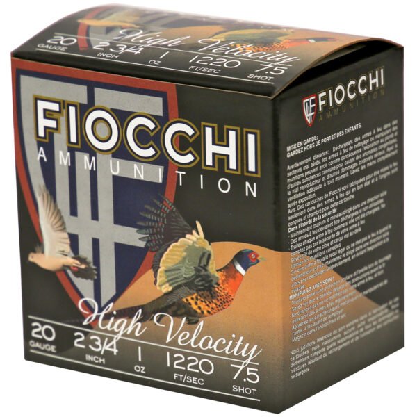 Fiocchi Ammunition, Lead Hunting, 20 Gauge, 2.75", #7.5, Lead, Hi-Velocity