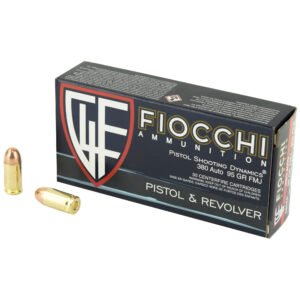 Fiocchi Ammunition, Centerfire Pistol, 380ACP, 95 Grain, Full Metal Jacket