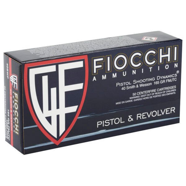 Fiocchi Ammunition, Centerfire Pistol, 40S&W, 165 Grain, Full Metal Jacket
