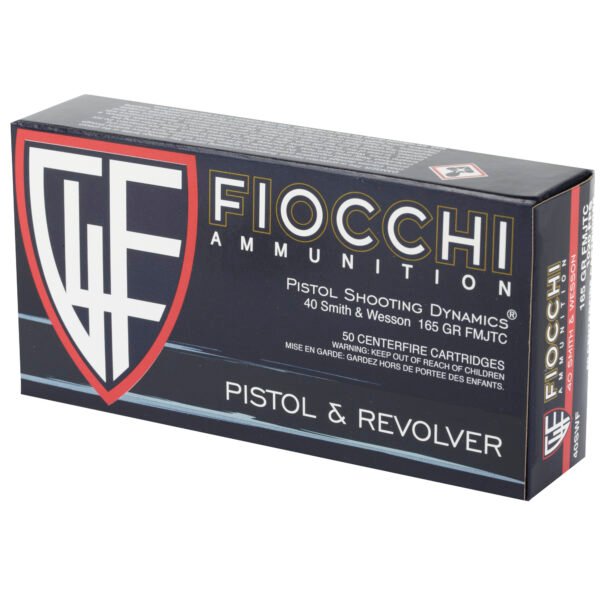 Fiocchi Ammunition, Centerfire Pistol, 40S&W, 165 Grain, Full Metal Jacket