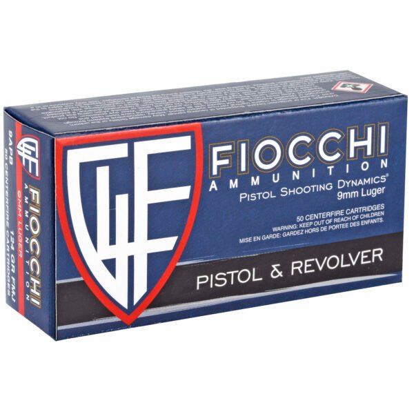 F9APB_2_HR Fiocchi Ammunition, Centerfire Pistol, 9MM, 124 Grain, Full Metal Jacket