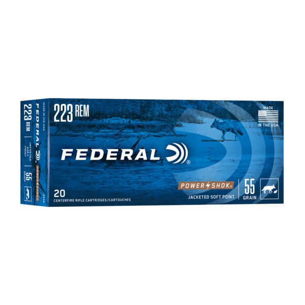 FE223A_1_HR Federal, PowerShok, 223 Remington, 55 Grain, Soft Point