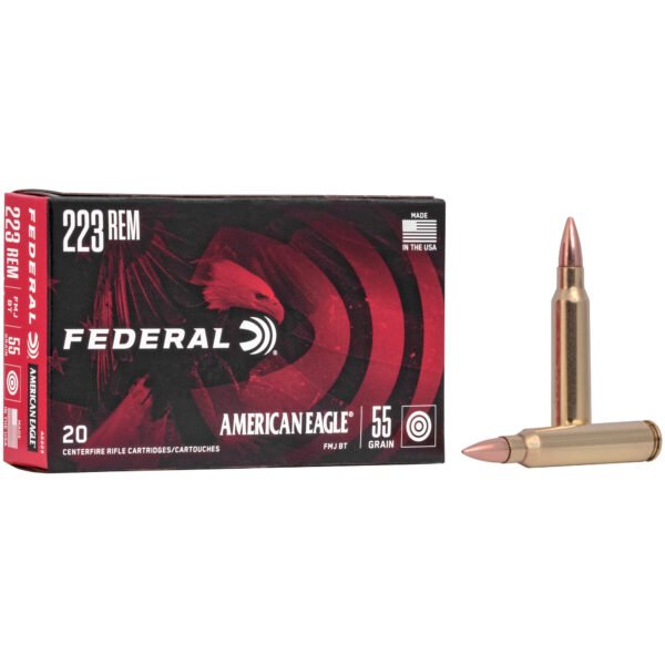 FEAE223_1_HR Federal, American Eagle, 223 Remington, 55 Grain, Full Metal Jacket