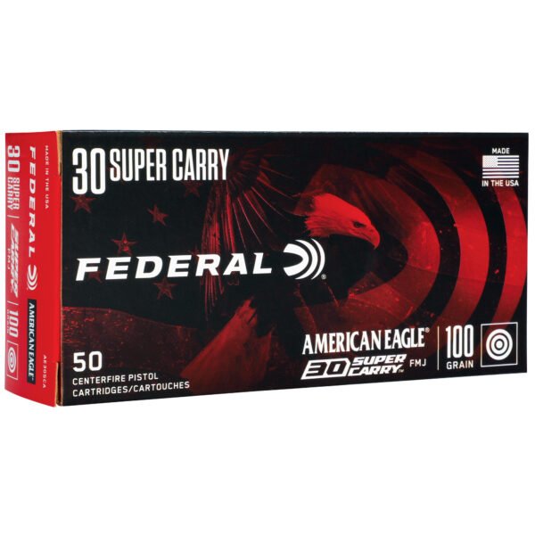FEAE30SCA_1_HR Federal, American Eagle, 30 Super Carry, 100 Grain, Full Metal Jacket