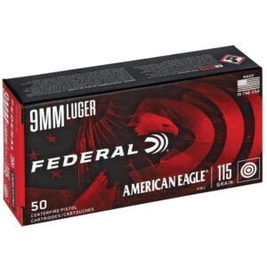 FEAE9DPBX_1_HR Federal, American Eagle, 9MM, 115 Grain, Full Metal Jacket