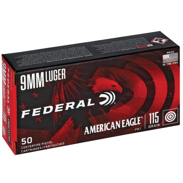 Federal, American Eagle, 9MM, 115 Grain, Full Metal Jacket