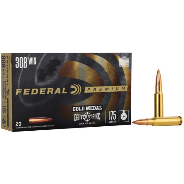 Federal Premium, Gold Medal, 308 Winchester, 175 Grain, Open Tip Match