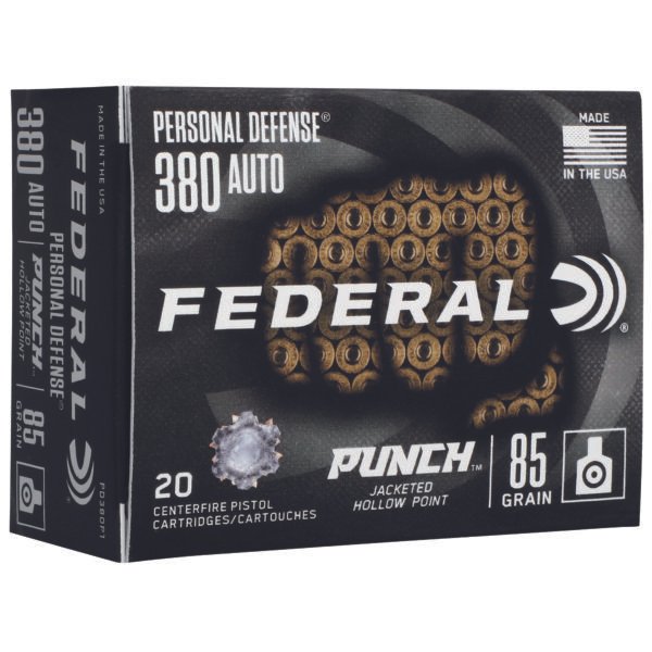 Federal, Premium, Punch, 380 ACP, 85Gr, Jacketed Hollow Point
