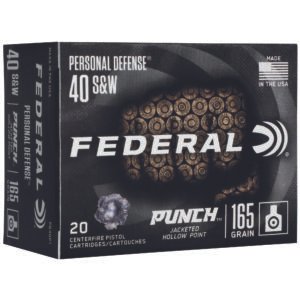 Federal, Premium, Punch, 40 S&W, 165 Grain, Jacketed Hollow Point