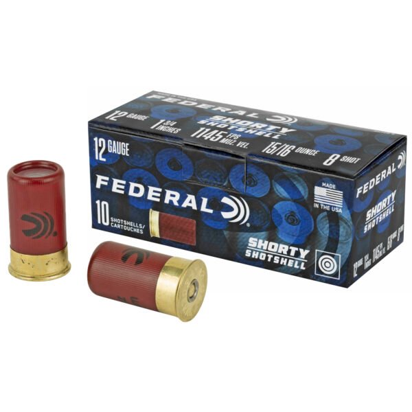 Federal, Shorty Shotshell, 12 Gauge 1.75", #8 Shot, 10Rd Box, 100Rd Case