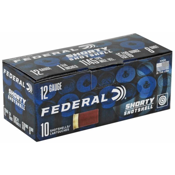 Federal, Shorty Shotshell, 12 Gauge 1.75", #8 Shot, 10Rd Box, 100Rd Case
