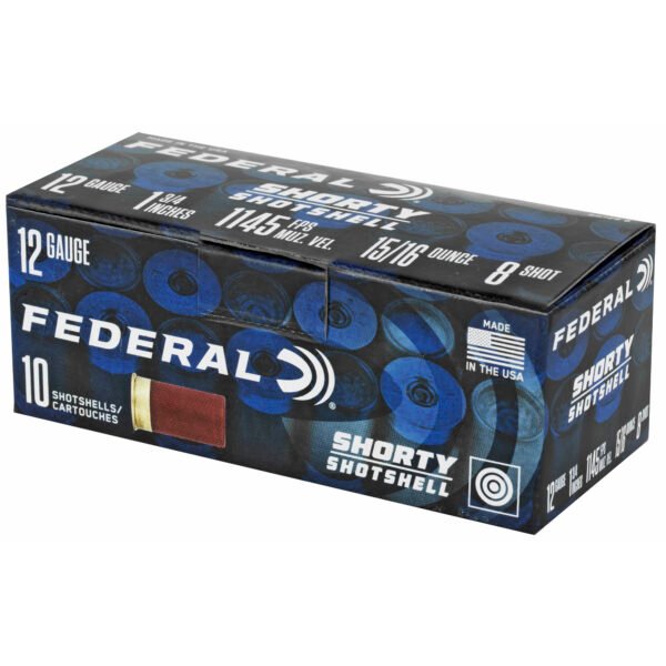 Federal, Shorty Shotshell, 12 Gauge 1.75", #8 Shot, 10Rd Box, 100Rd Case