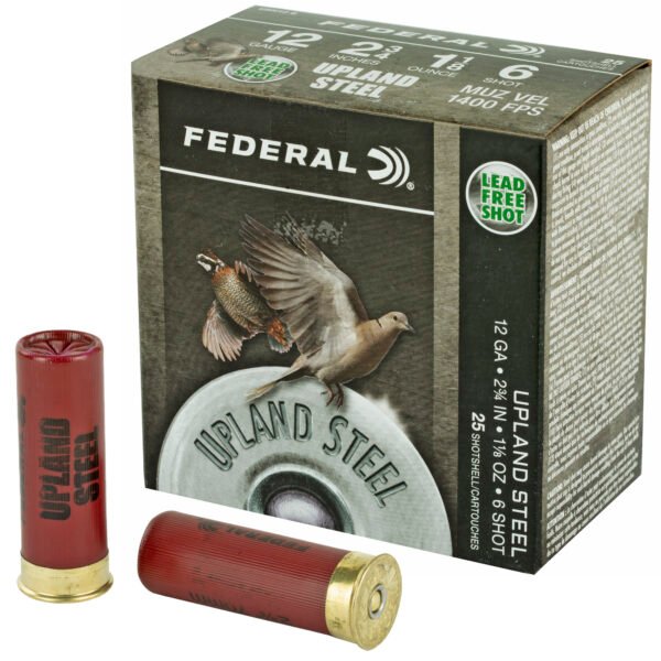 FEUSH126_1_HR Federal, Field & Range Steel, Lead Free, 12 Gauge, 2.75", #6, 1 1/8 oz, Steel Shot