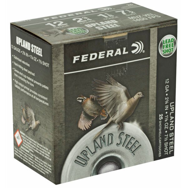 Federal, Upland Steel, Lead Free, 12 Gauge 2.75", #7.5, 1 1/8 oz, Steel Shot