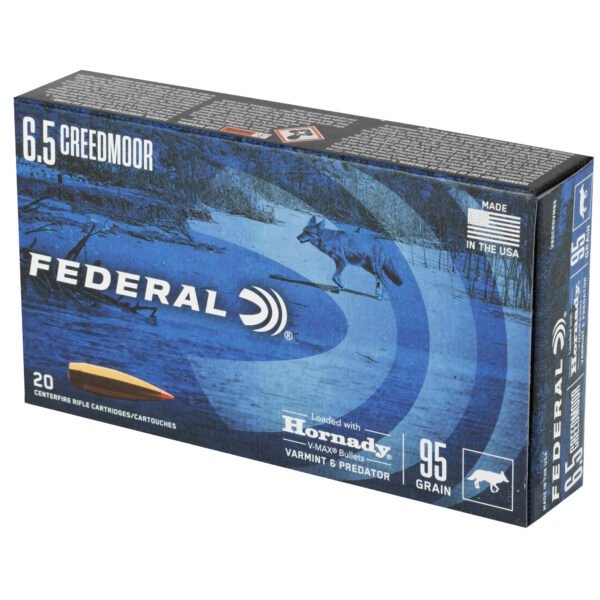 Federal, Varmint and Predator, V-Max, 6.5 Creedmoor, 95 Grain