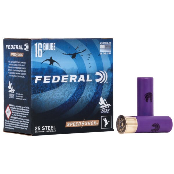 Federal, Speed-Shok, Lead Free, 16 Gauge 2.75", #4, 15/16 oz, Steel Shot, 25 Round Box