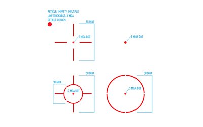 Firefield, Impact Reflex Sight, Black, Red- 4 Reticle Options