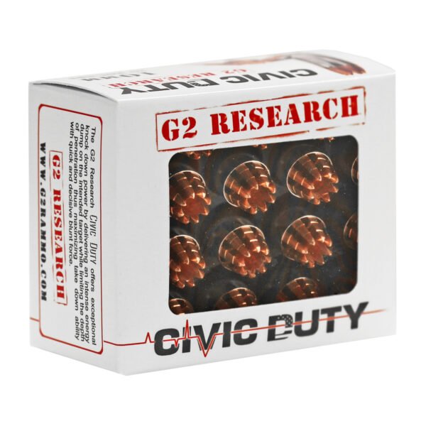 G2 Research, Civic Duty, 10MM, 122 Grain, Lead Free, 20 Round Box