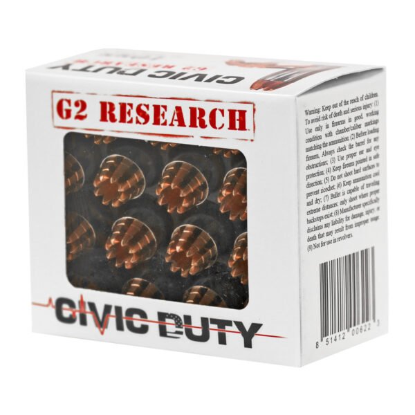 G2 Research, Civic Duty, 10MM, 122 Grain, Lead Free, 20 Round Box
