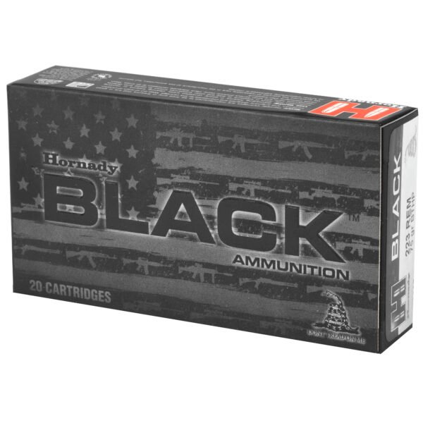 Hornady, BLACK, 223 Remington, 75 Grain, Boat Tail Hollow Point