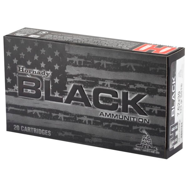 Hornady, BLACK, 762x39, 123 Grain, SST, Brass Case, 20 Round Box