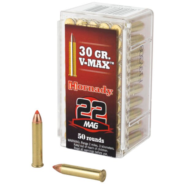 H83202_1_HR Hornady, Varmint Express, 22WMR, 30 Grain, V-Max, 50 Round Box