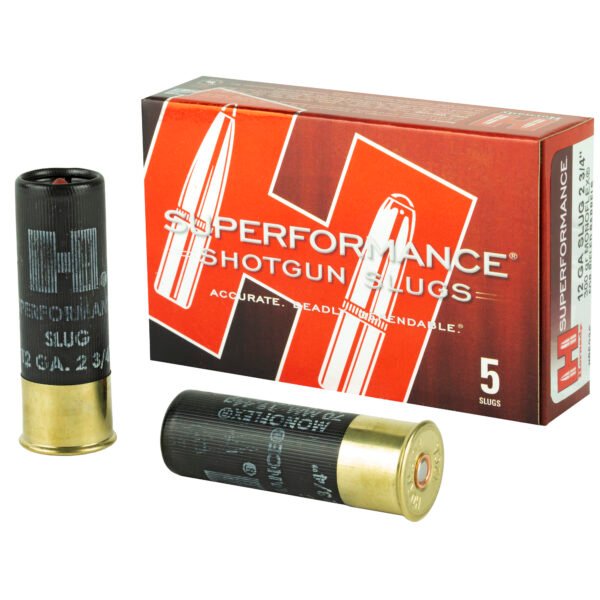 Hornady, Superformance, 12 Gauge,2.75", 300 Grain, MonoFlex, Sabot Slug, 5 Round Box, California Certified Nonlead Ammunition