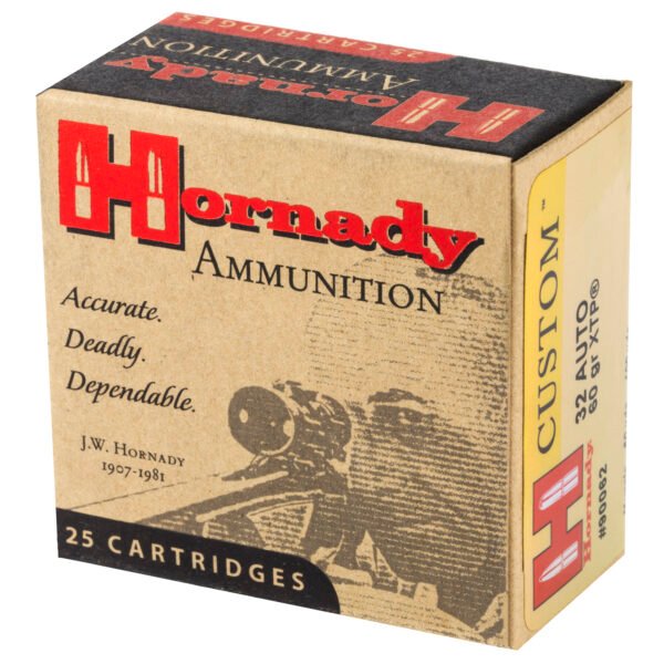H90062_3_HR Hornady, Custom, Self Defense, 32ACP, 60 Grain, XTP